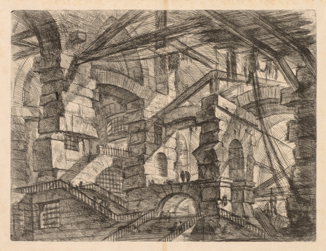 Vankilat: Perspektiivi pylväikköportaisiin tekijältä Giovanni Battista Piranesi