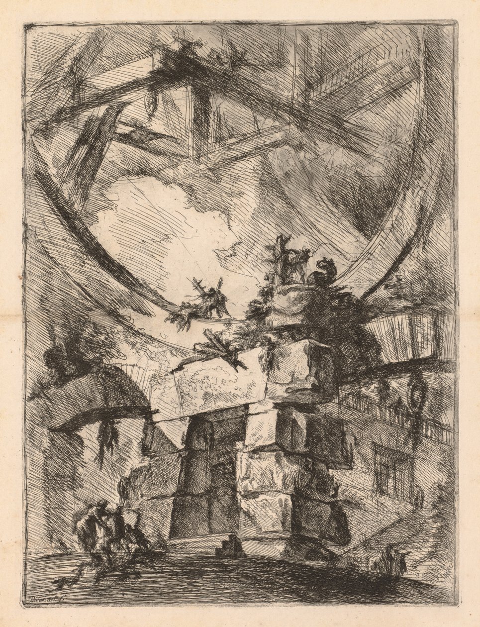 Vankilat: Vankilan ovi, 1745-1750. tekijältä Giovanni Battista Piranesi