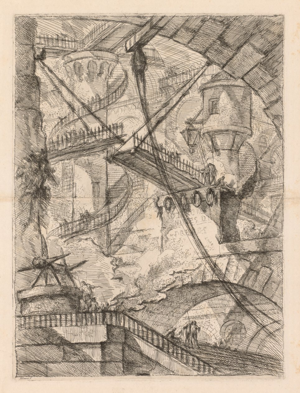 Vankilat: Valtava sisustus ja laskusilta tekijältä Giovanni Battista Piranesi