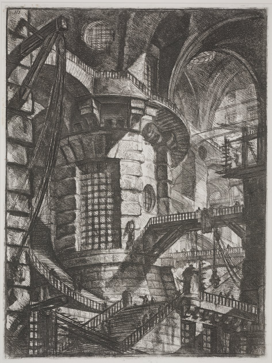 Pyöreä torni, n. 1761 (etsaus) tekijältä Giovanni Battista Piranesi