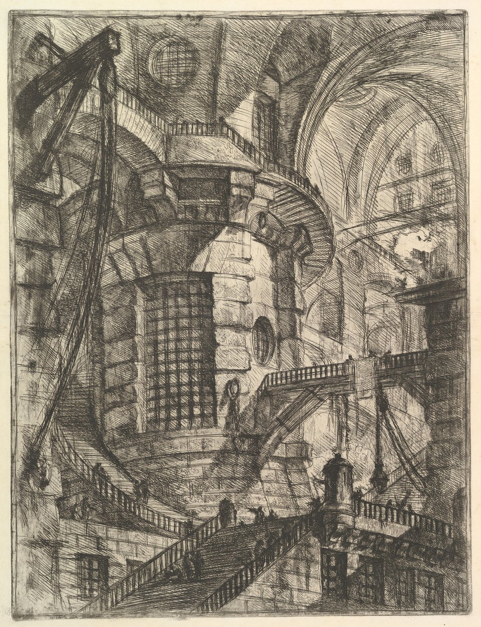 Pyöreä torni, Carceri dinvenzione Imaginary Prisons, noin. 1749-50. tekijältä Giovanni Battista Piranesi