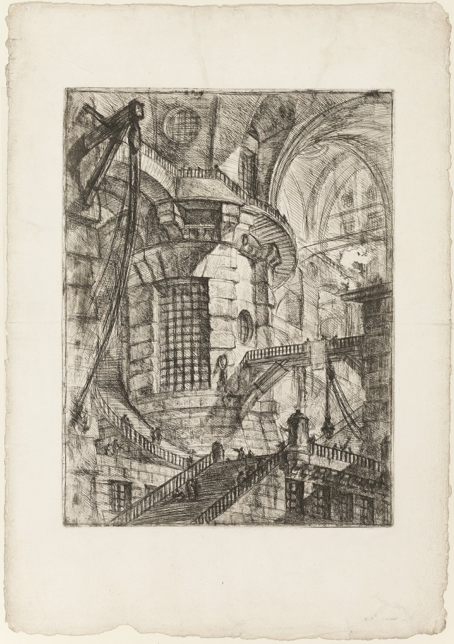 Pyöreä torni, levy 3 Imaginary Prisonsista tekijältä Giovanni Battista Piranesi