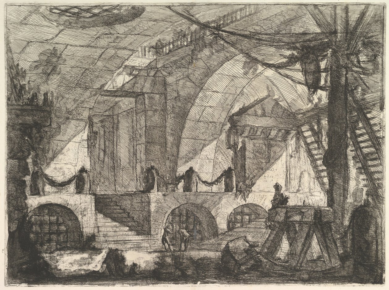 The Sawhorse, Carceri dinvenzione Imaginary Prisons, noin. 1749-50. tekijältä Giovanni Battista Piranesi
