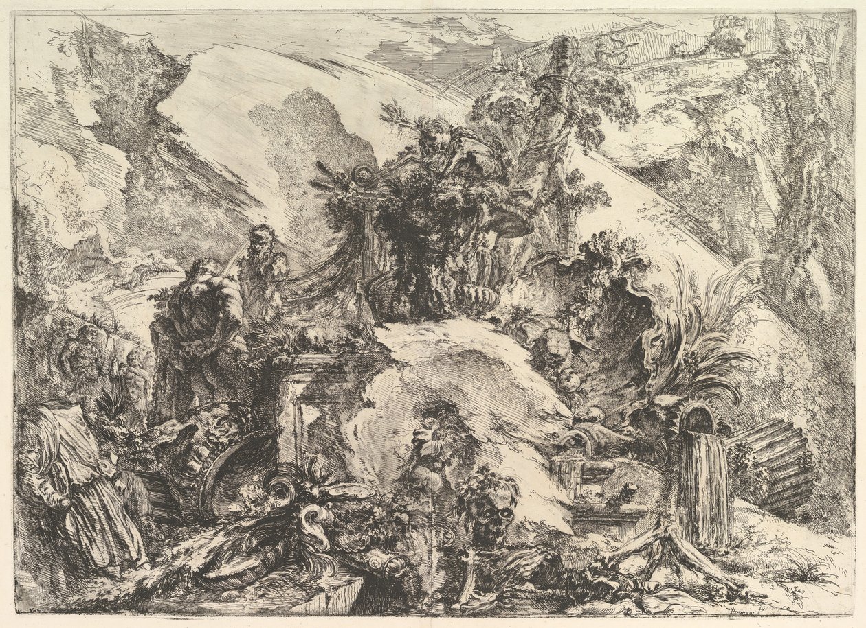 The Skeletons, Grotteschi Grotesques, n. 1748. tekijältä Giovanni Battista Piranesi