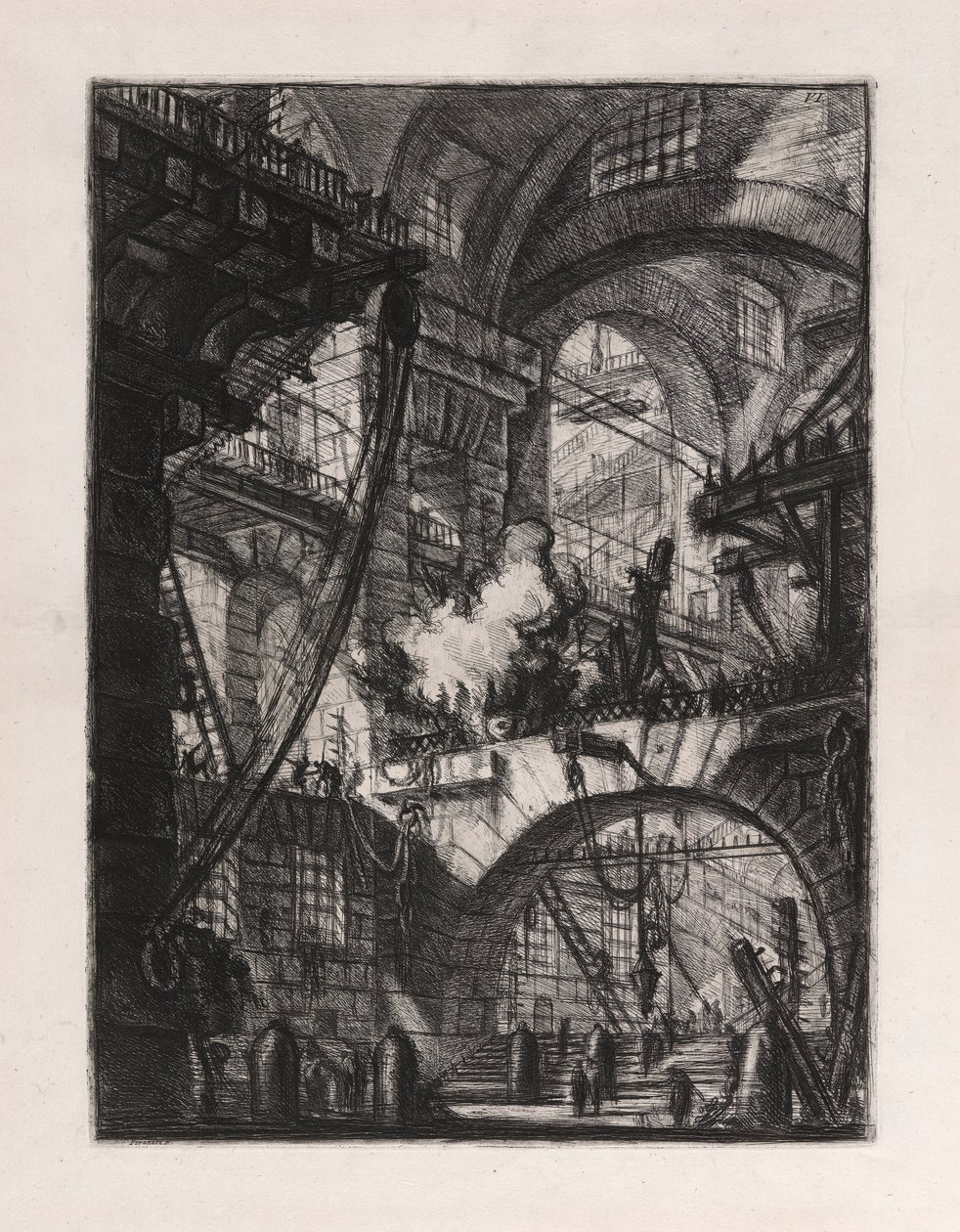 The Smoking Fire, levy 6, Carceri d tekijältä Giovanni Battista Piranesi