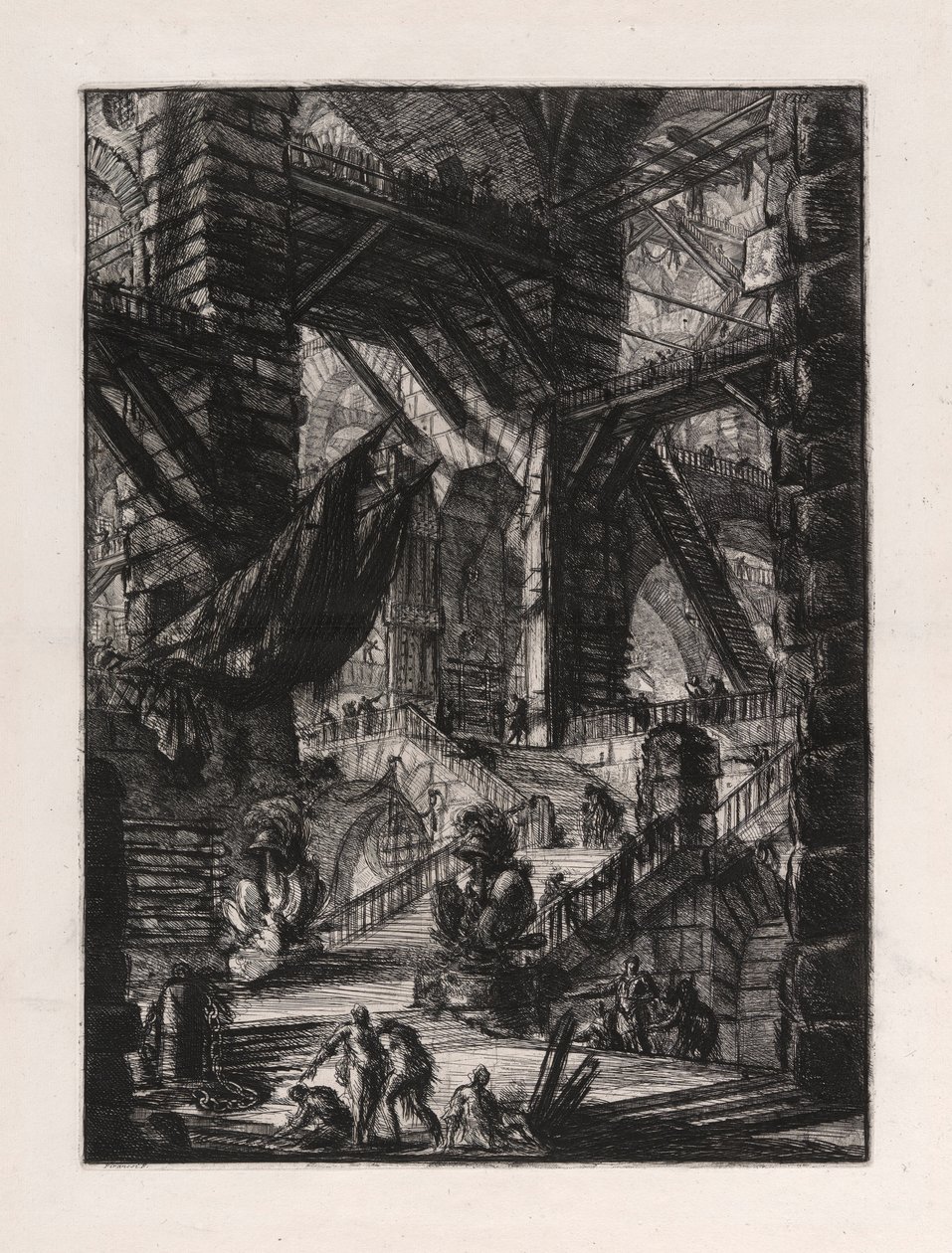 The Staircase with Trophy, kilpi 8, Carceri d tekijältä Giovanni Battista Piranesi