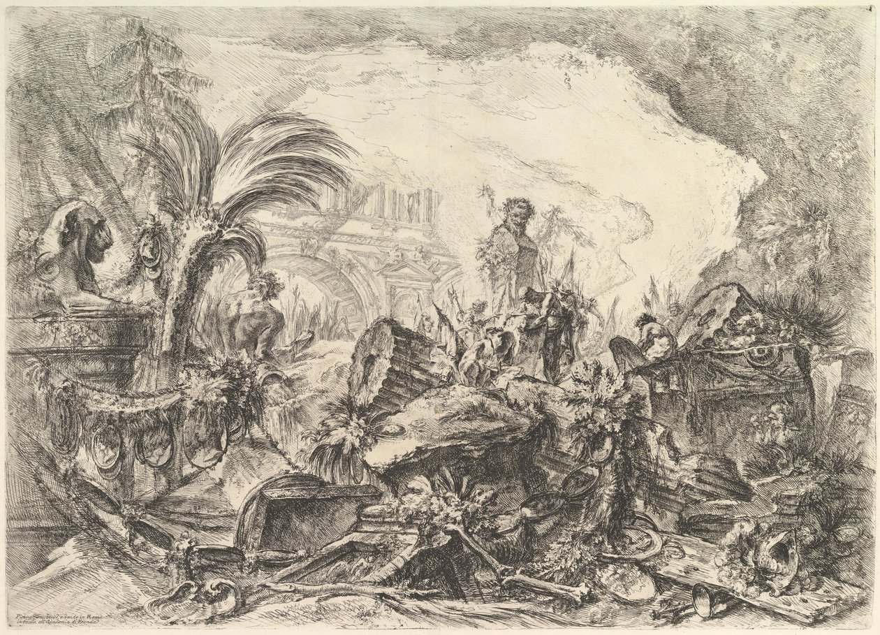 Riemukaari, Grotteschi Grotesques, n. 1748. tekijältä Giovanni Battista Piranesi