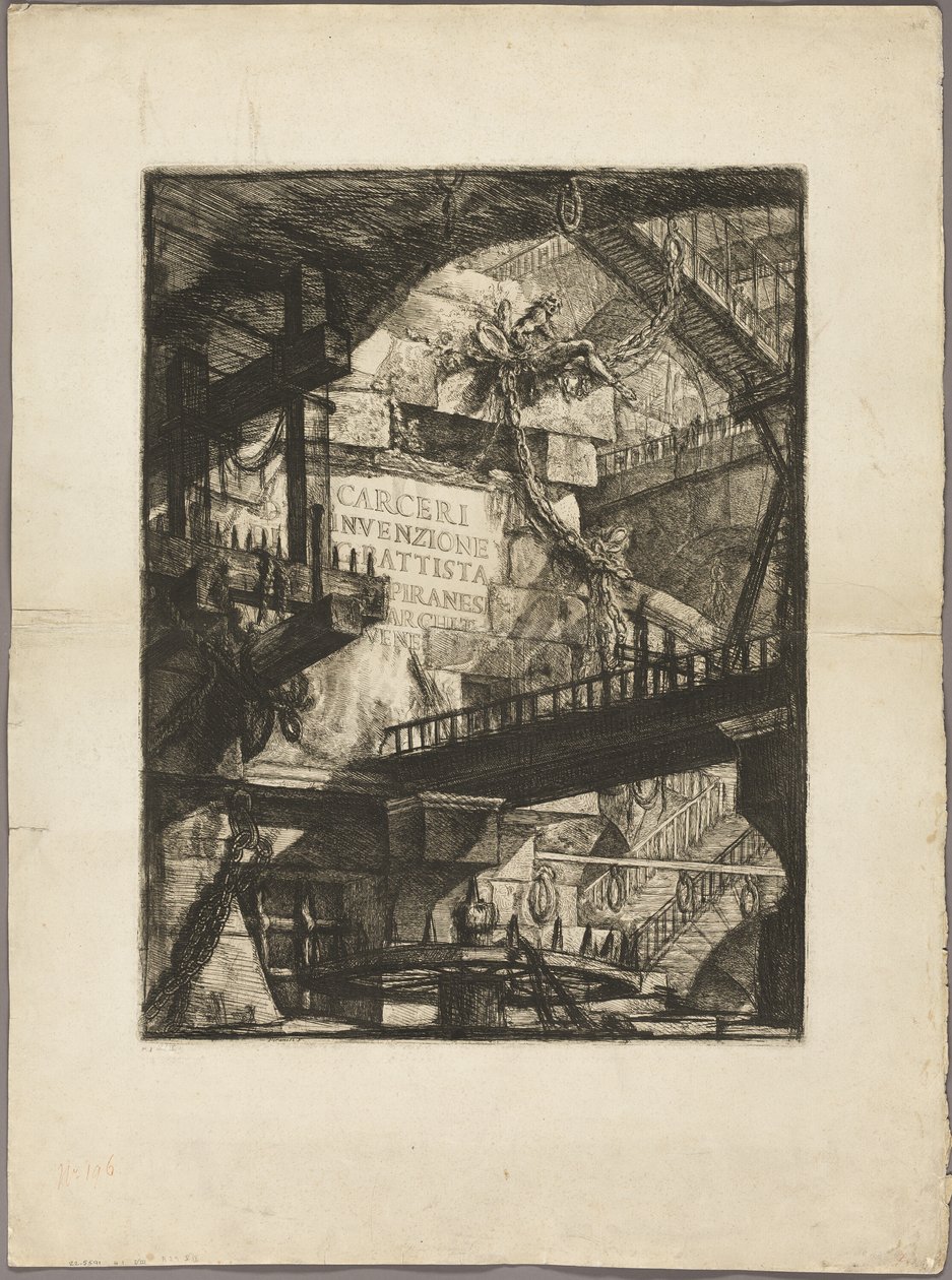 Otsikkosivu kuvitteellisista vankiloista tekijältä Giovanni Battista Piranesi