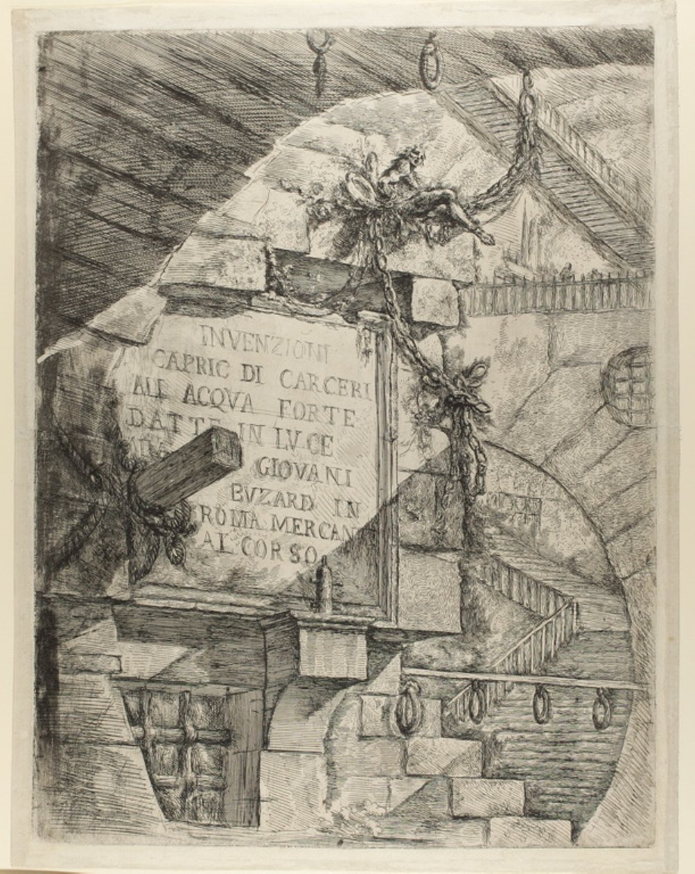 Otsikkosivu kuvitteellisista vankiloista tekijältä Giovanni Battista Piranesi
