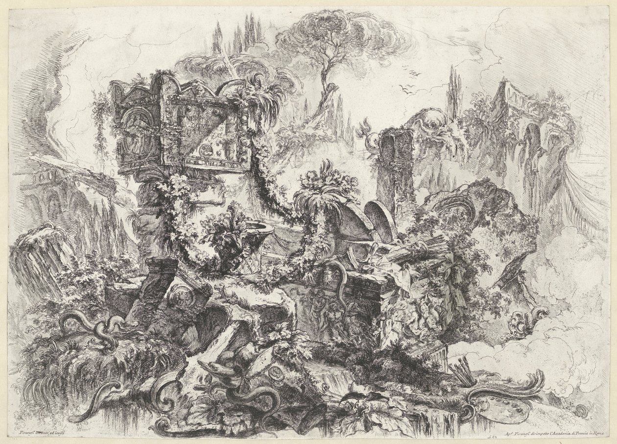 Haudat van Nero Koristeellinen oikku (entinen sarjan nimi) Groteskit (sarjan nimi) tekijältä Giovanni Battista Piranesi
