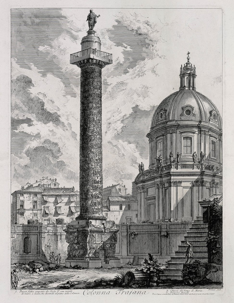 Trajanuksen pylväs (teoksesta Vedute di Roma) tekijältä Giovanni Battista Piranesi