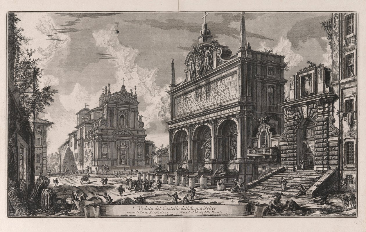 Näkymä linnalle tekijältä Giovanni Battista Piranesi