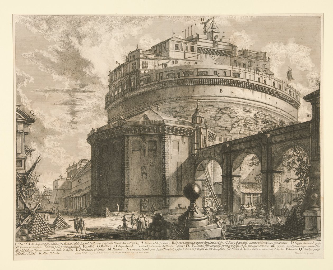 Näkymä mausoleumille d tekijältä Giovanni Battista Piranesi