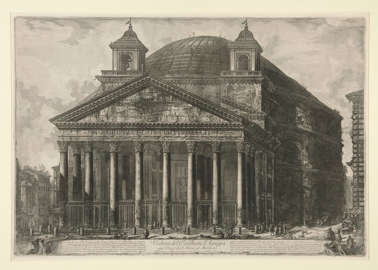 Näkymä Pantheonille d tekijältä Giovanni Battista Piranesi