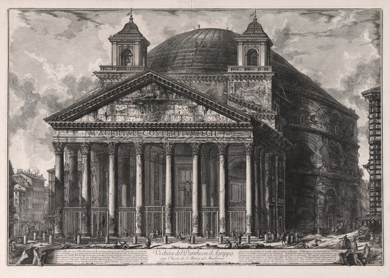 Näkymä Pantheonille d tekijältä Giovanni Battista Piranesi