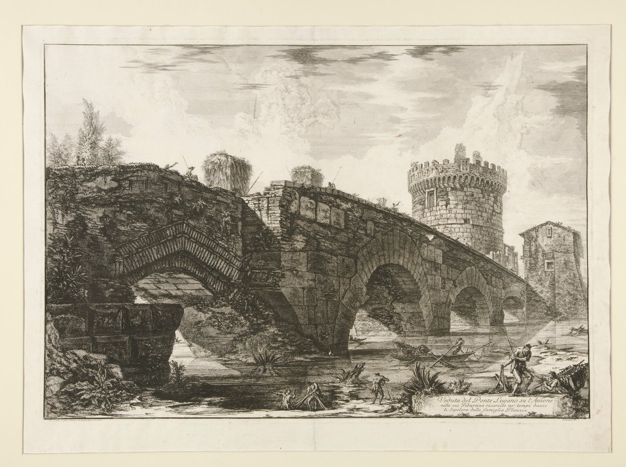 Näkymä Luganon sillalle l tekijältä Giovanni Battista Piranesi