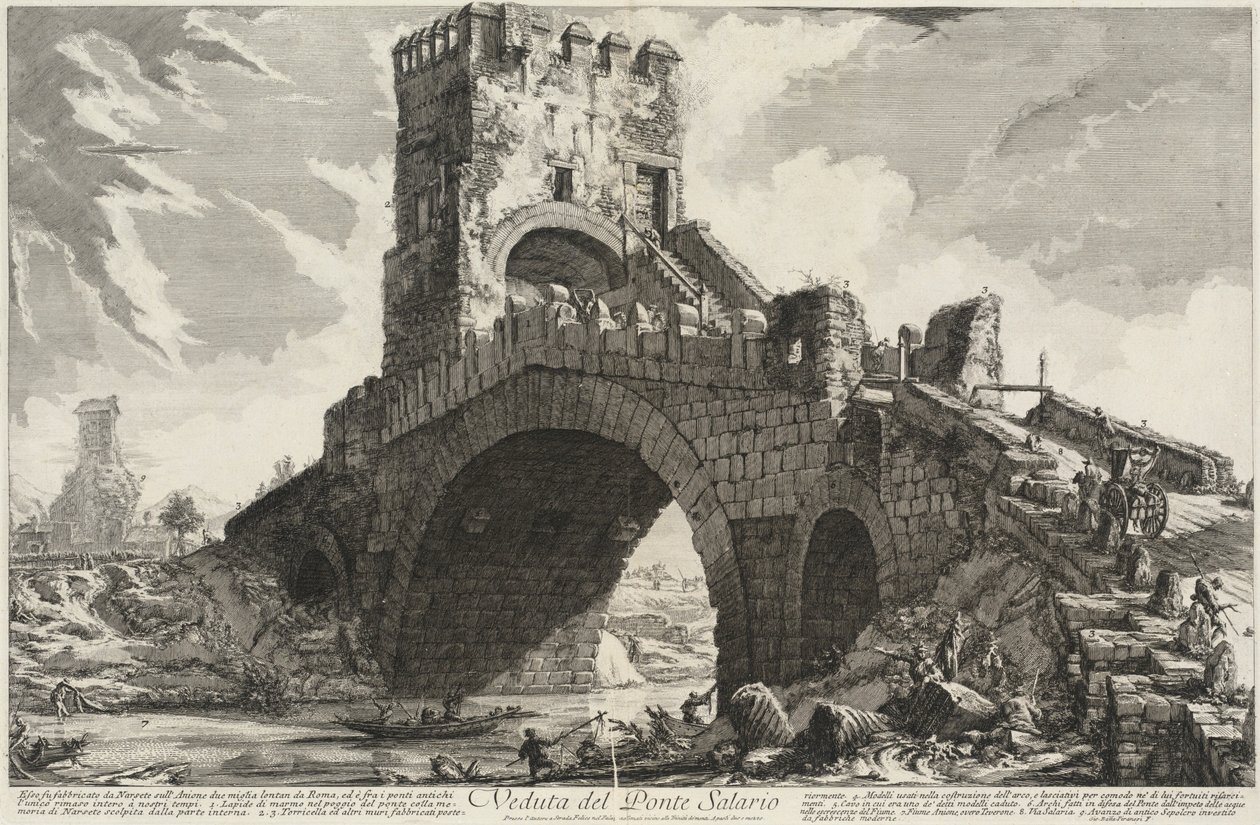 Näkymä Ponte Salariosta tekijältä Giovanni Battista Piranesi