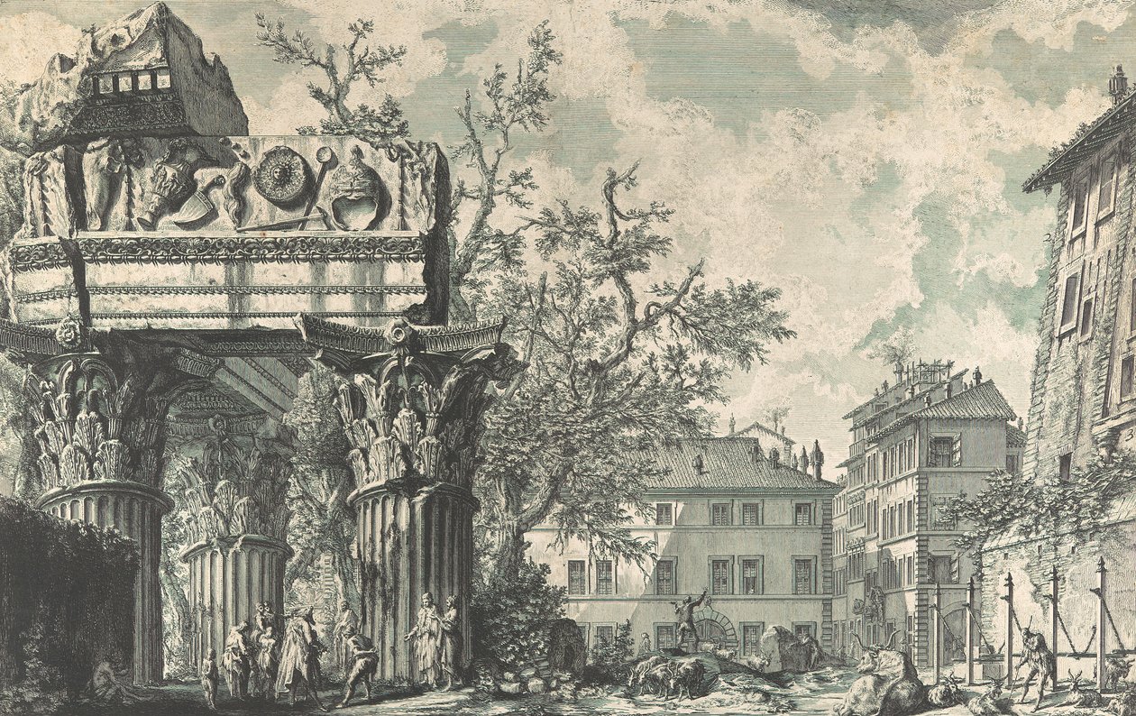 Näkymä Ukkosen Jupiterin temppelistä, 1740-60-luvut. tekijältä Giovanni Battista Piranesi