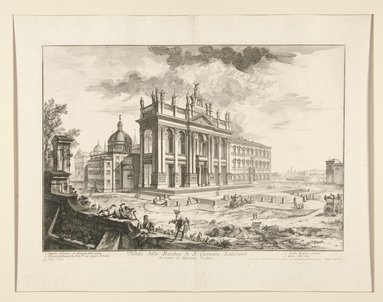 Näkymä S. Giovanni Lateranon basilikalle Rooman näkymistä tekijältä Giovanni Battista Piranesi