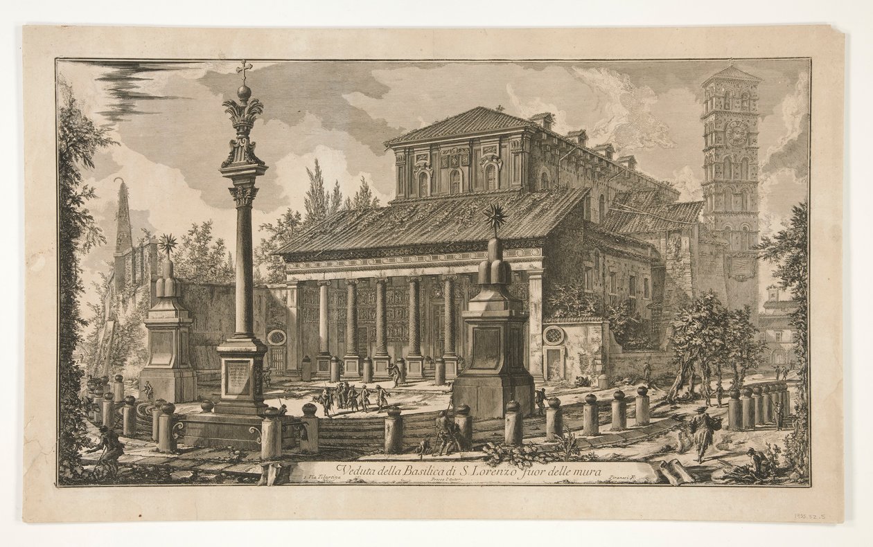 Näkymä S. Lorenzoon muurien ulkopuolella Vedute di Romasta tekijältä Giovanni Battista Piranesi
