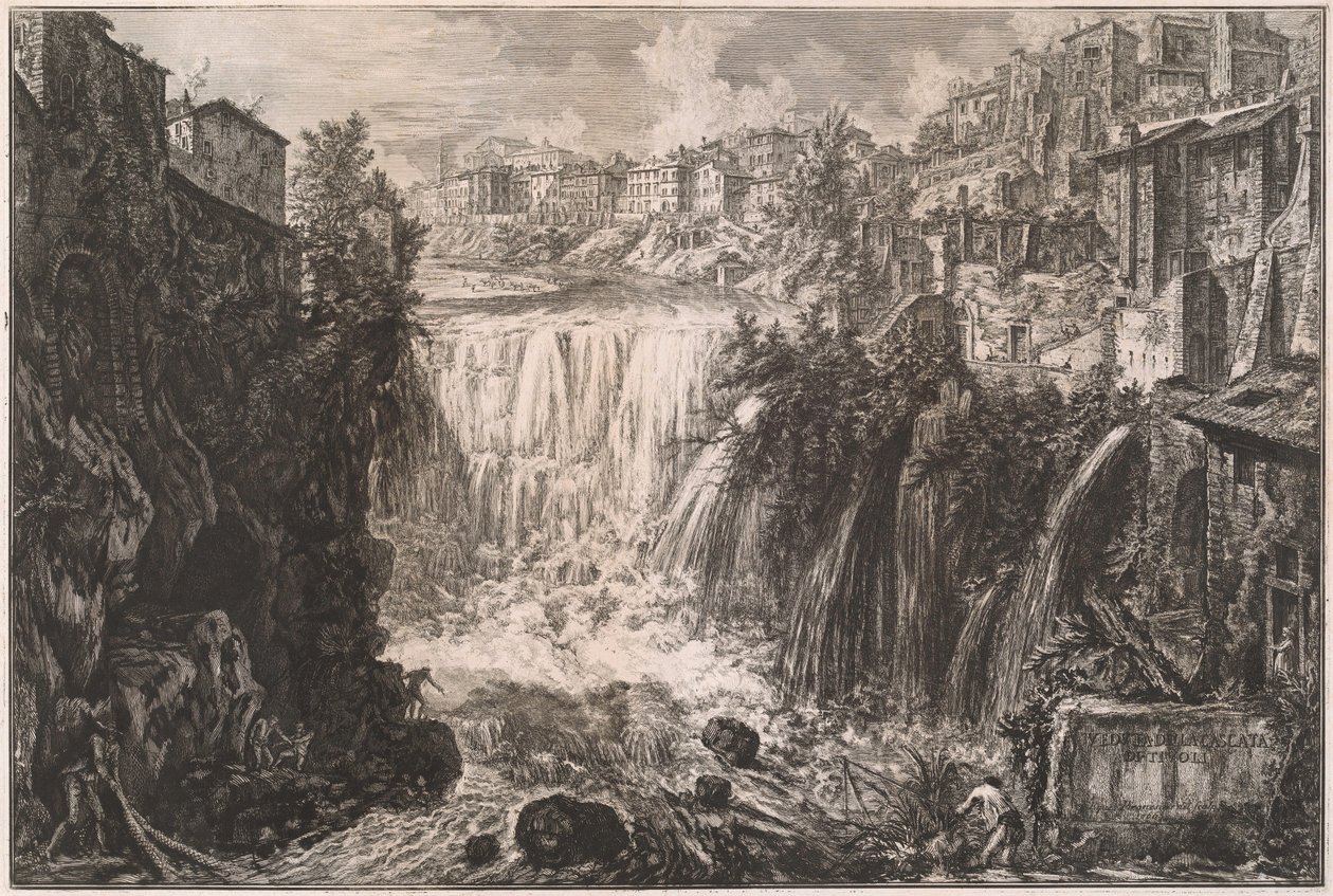 Näkymä Tivolin vesiputoukselle tekijältä Giovanni Battista Piranesi