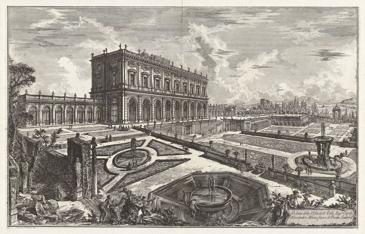 Näkymä Villa dellille tekijältä Giovanni Battista Piranesi