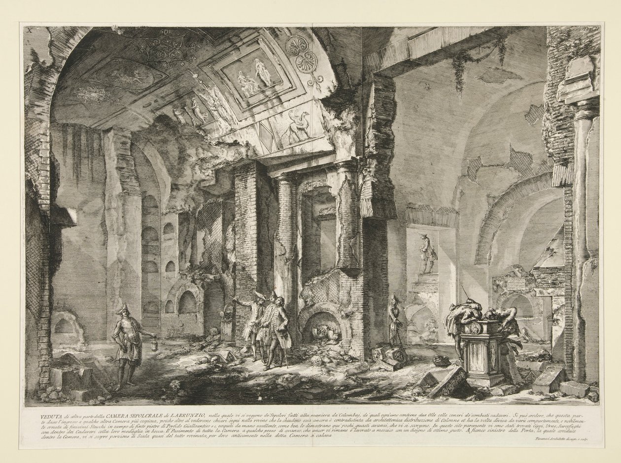 Näkymä L. Arruntiuksen hautakammion toisesta osasta Le Antichitista? roomalainen tekijältä Giovanni Battista Piranesi