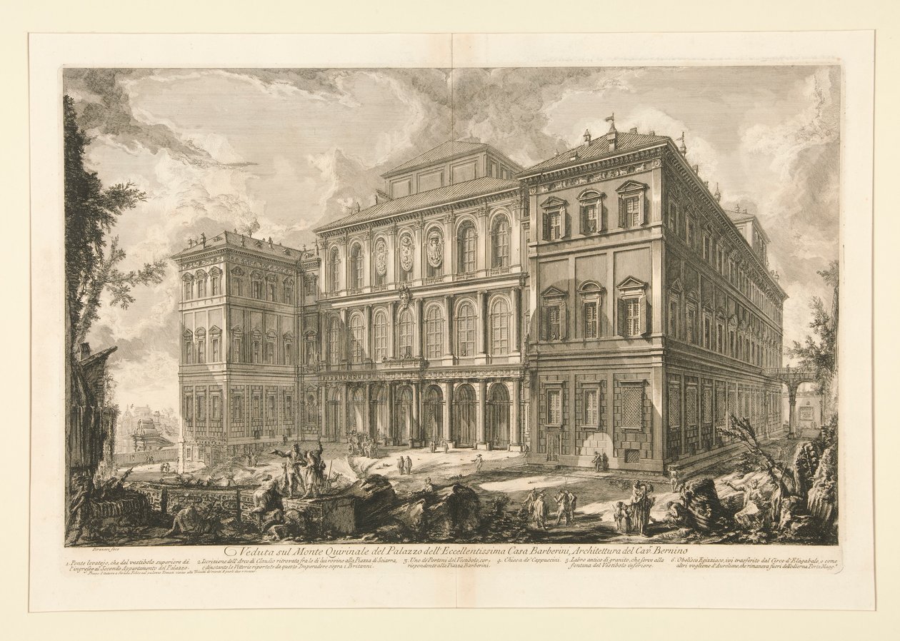 Näkymä Palazzo dellille tekijältä Giovanni Battista Piranesi