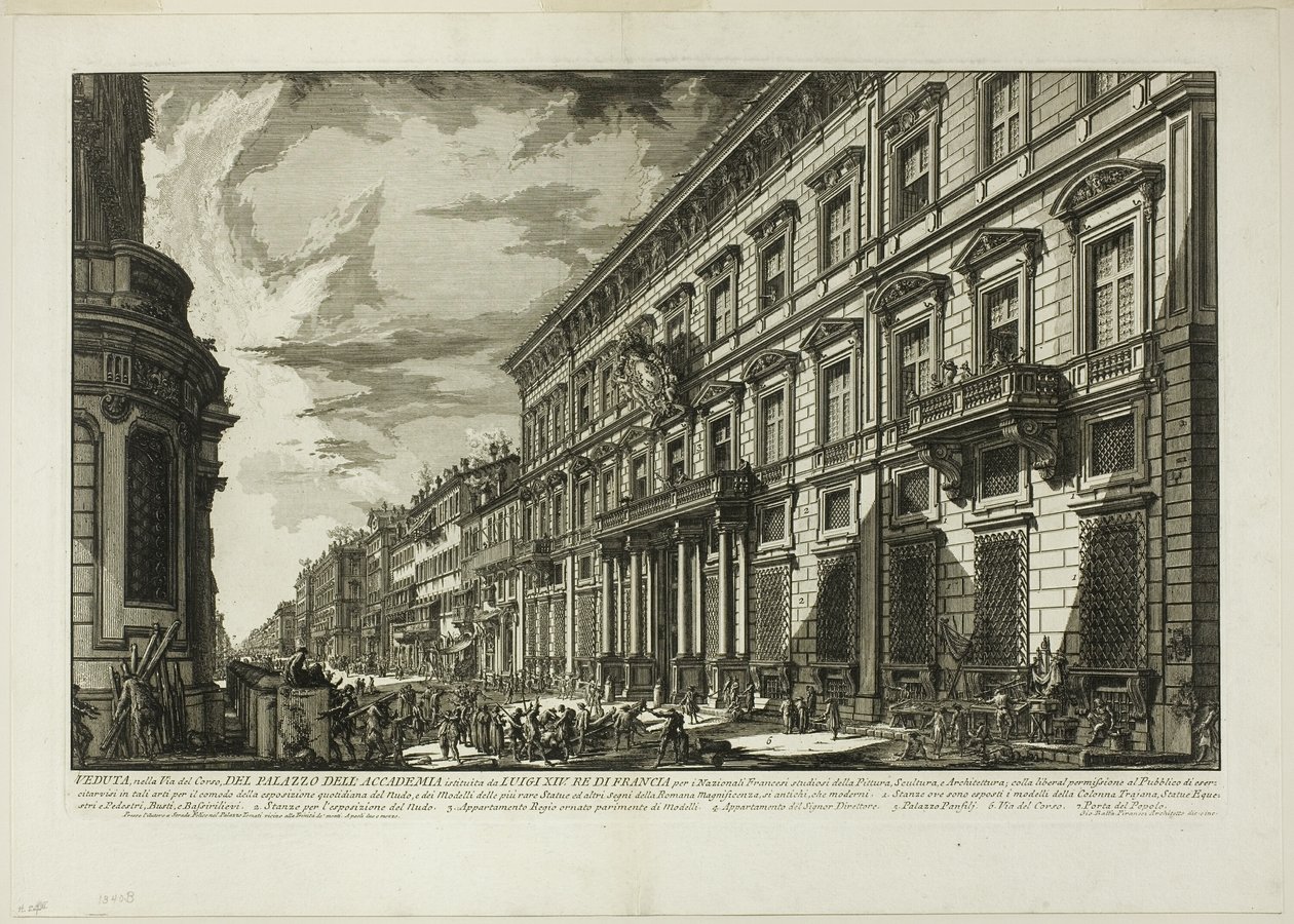 Näkymä Via del Corsoa pitkin Palazzo dell