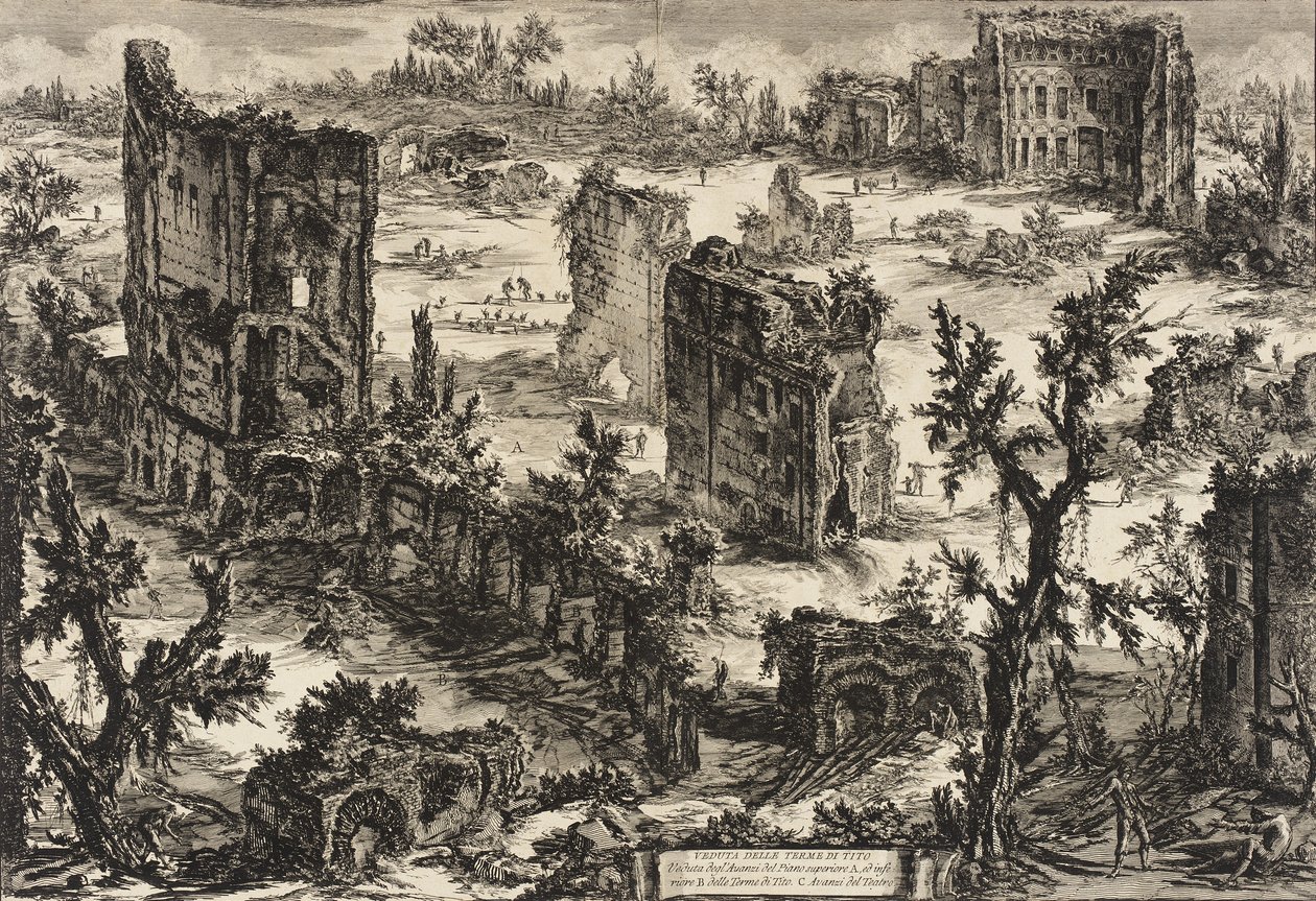 Näkymä Tituksen kylpylään, noin 1775 tekijältä Giovanni Battista Piranesi