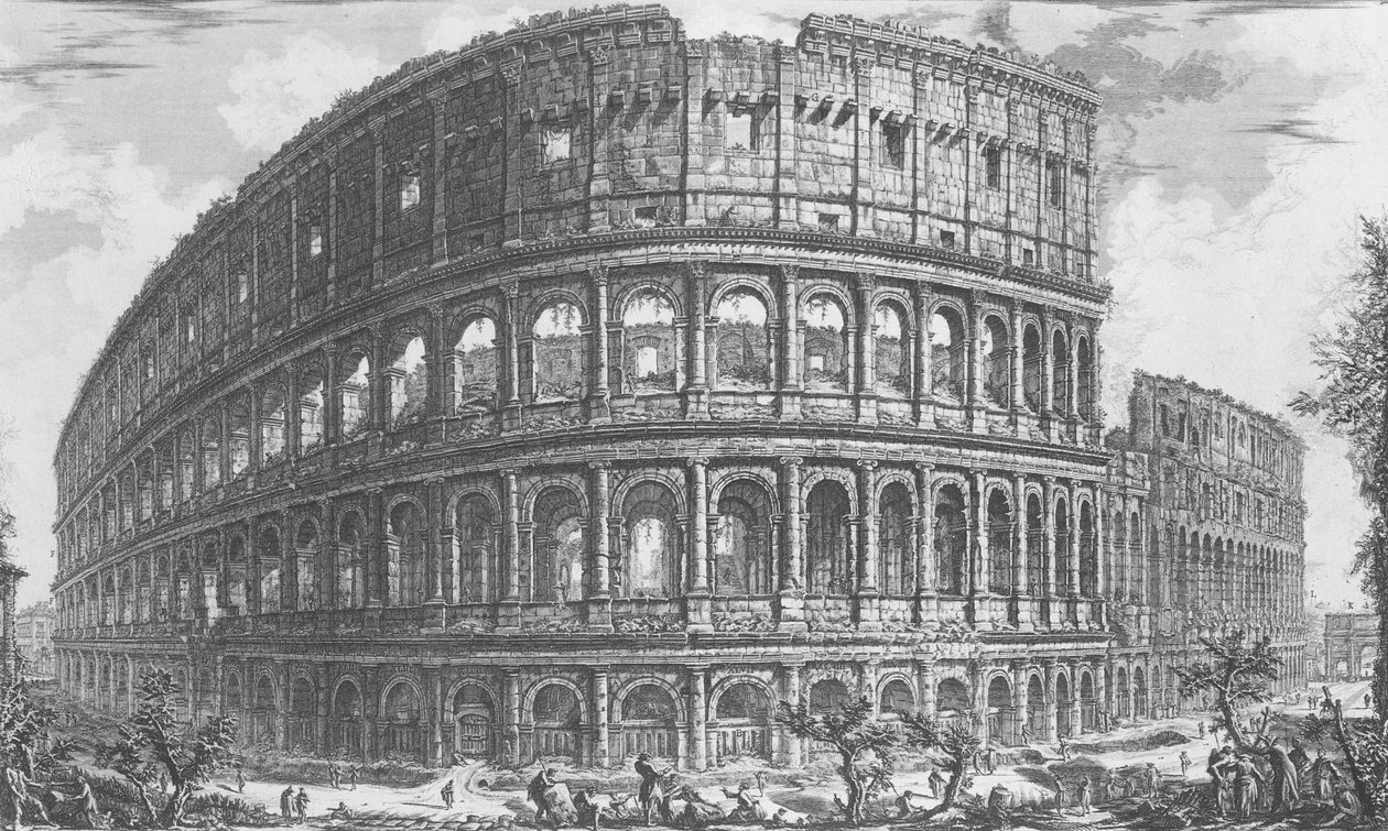 Näkymä Flaviuksen amfiteatterille, joka tunnetaan Colosseumina 