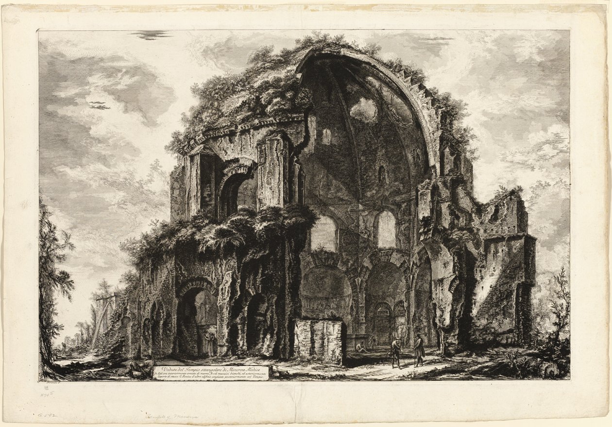 Näkymä kahdeksankulmaiselle Minerva Medican temppelille Rooman näkymistä tekijältä Giovanni Battista Piranesi