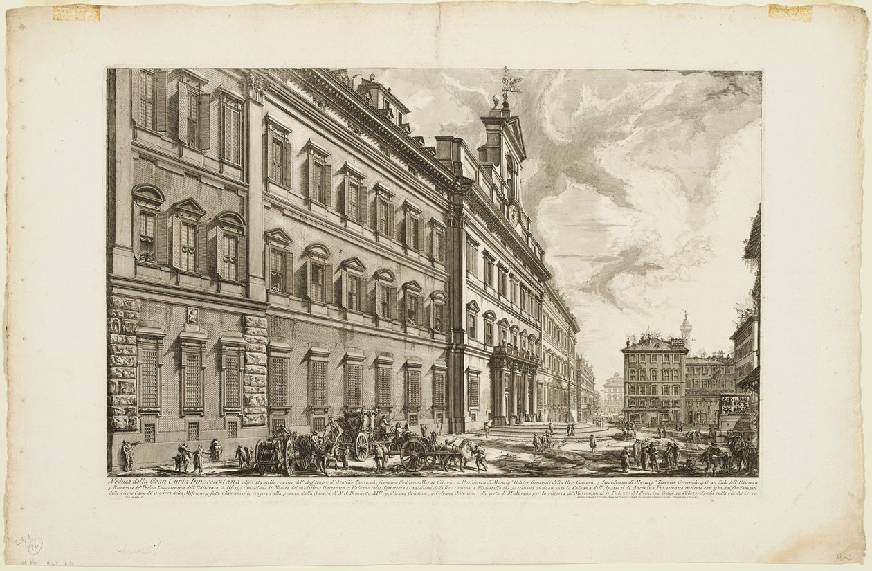 Vista del Palazzo di Montecitorio, des de Views of Romefinnish tekijältä Giovanni Battista Piranesi