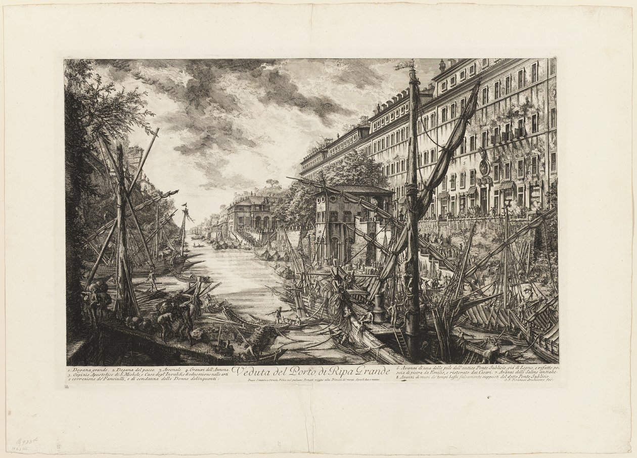 Näkymä Ripa Granden satamaan Näkymät Roomaan tekijältä Giovanni Battista Piranesi