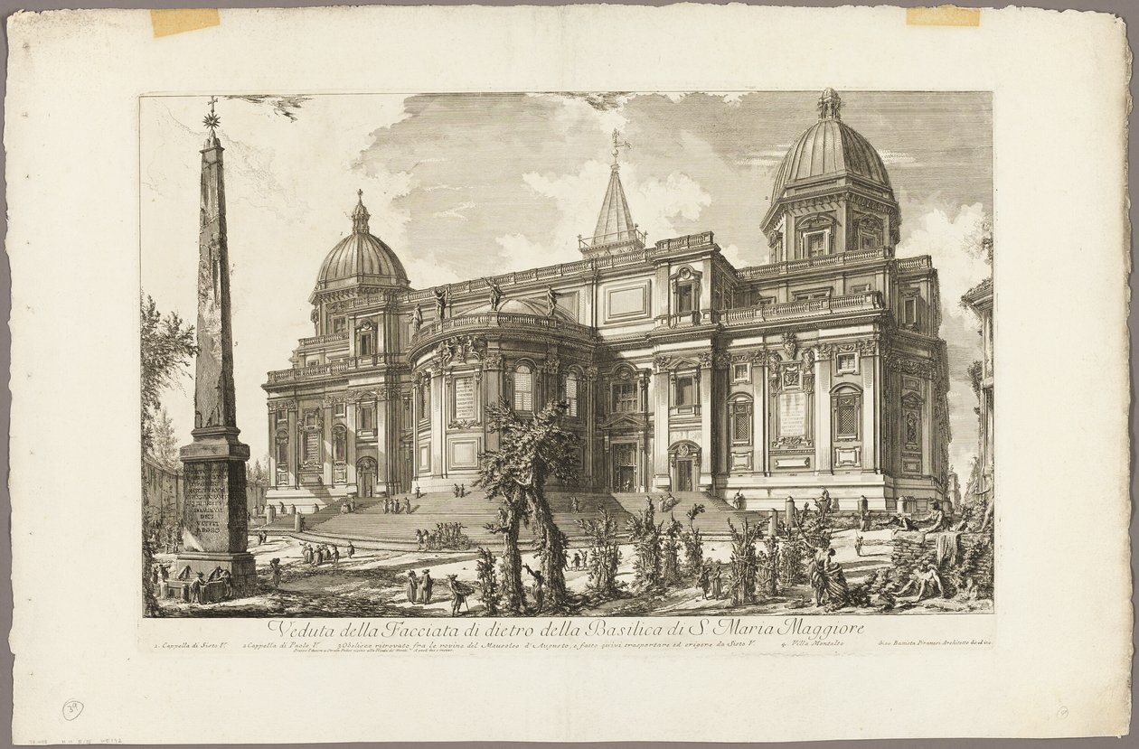 Näkymä S. Maria Maggioren basilikan takasisäänkäynnille Rooman näkymistä tekijältä Giovanni Battista Piranesi