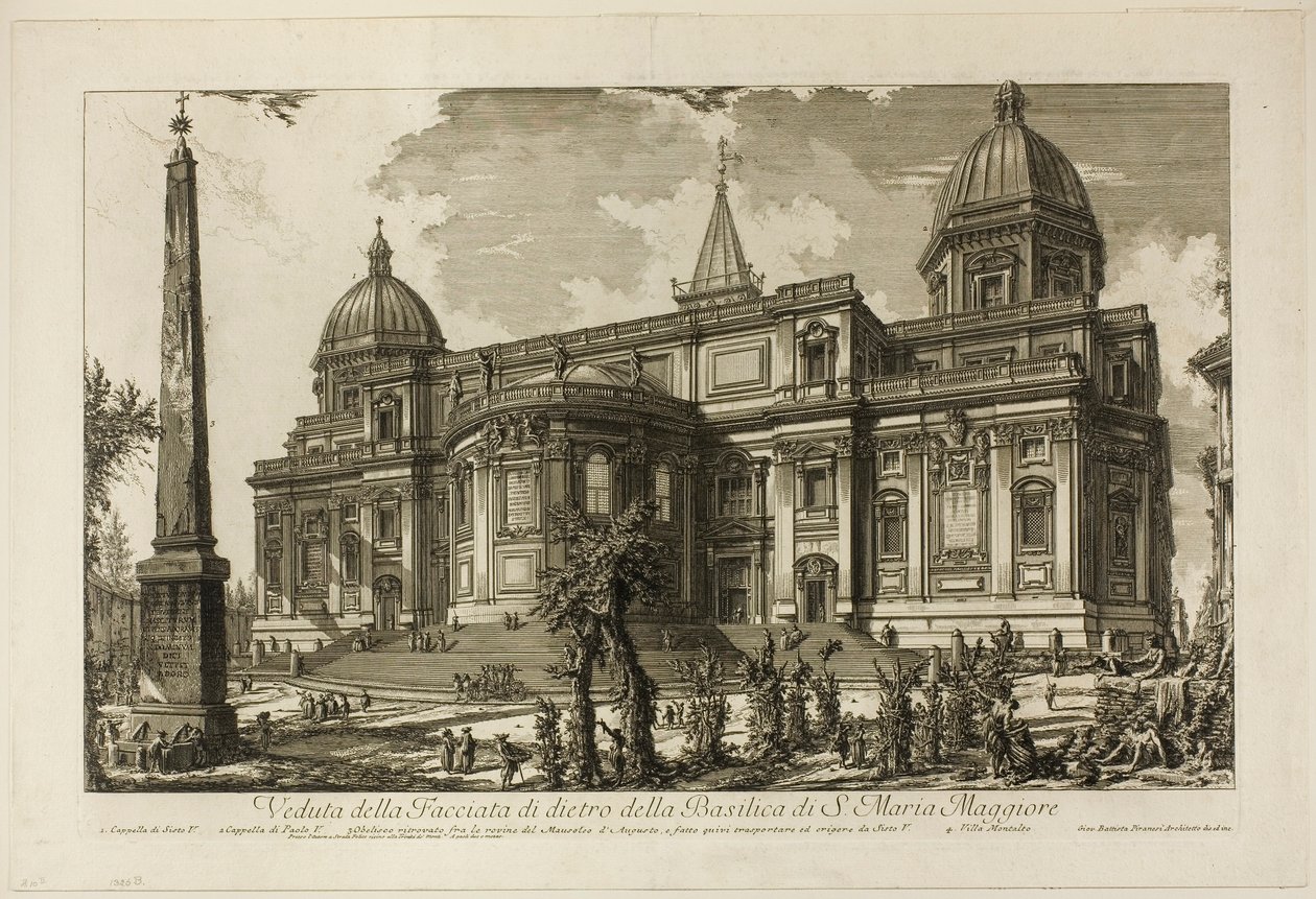 Näkymä S. Maria Maggioren basilikan takasisäänkäynnille Rooman näkymistä tekijältä Giovanni Battista Piranesi