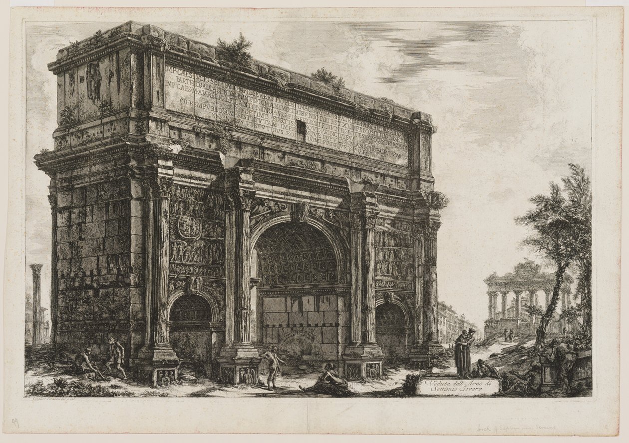Näkymä Septimius Severuksesta tekijältä Giovanni Battista Piranesi
