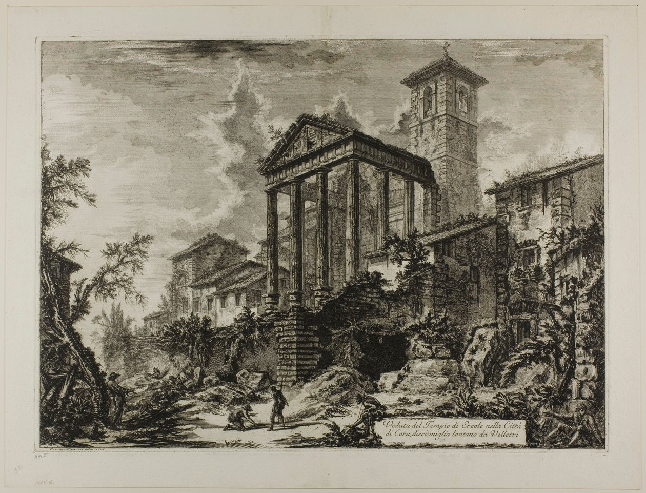 Näkymä Herkuleen temppelille Corissa, kymmenen mailin päässä Velletristä, Rooman näkymistä tekijältä Giovanni Battista Piranesi