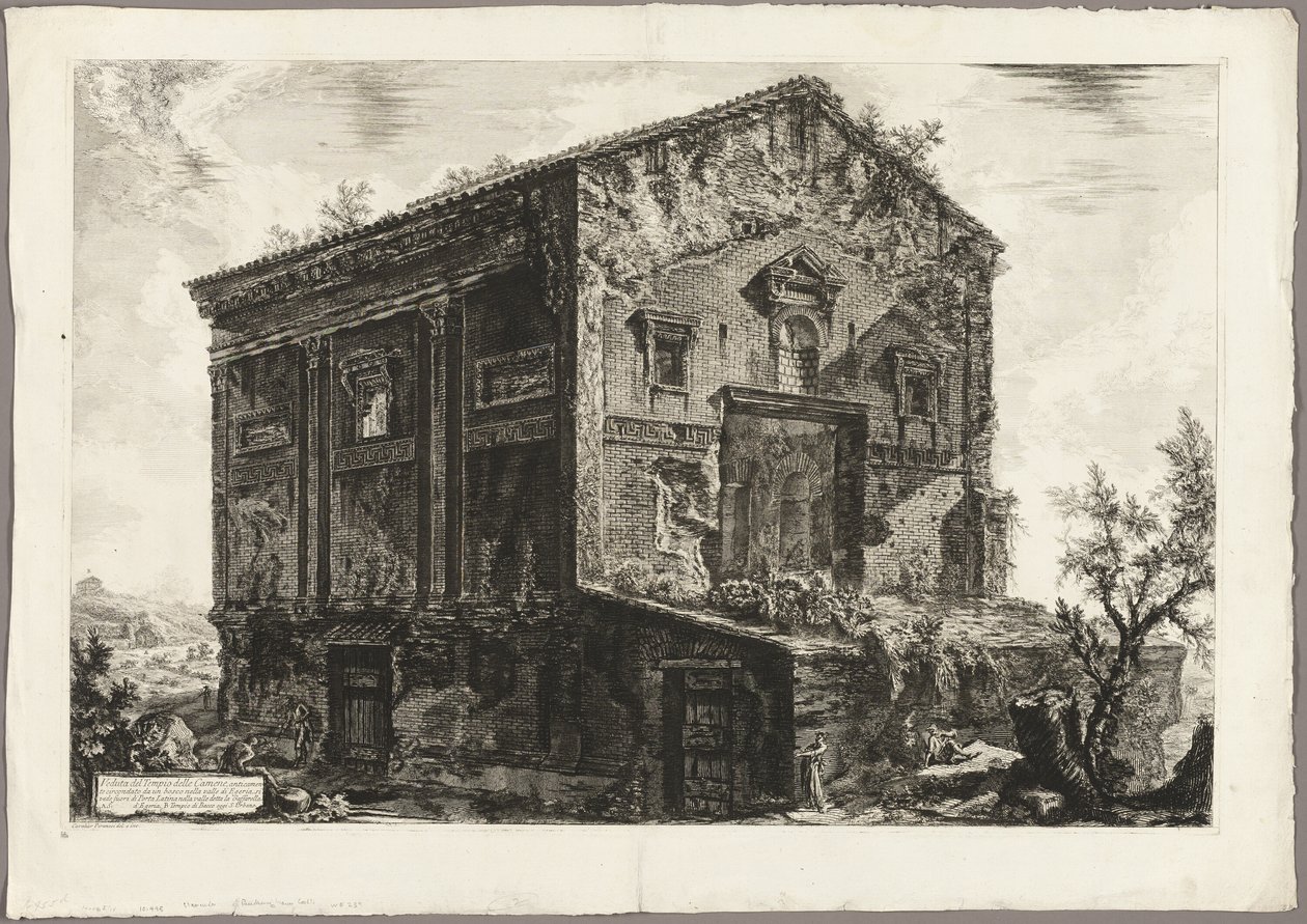 Näkymä Camenaen temppelille Rooman näkymistä tekijältä Giovanni Battista Piranesi