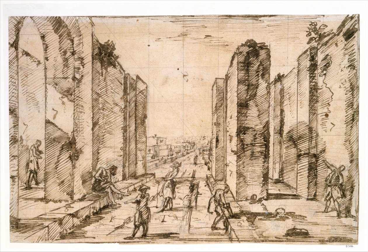 Näkymä Herculaneumin portin läpi, Pompeji tekijältä Giovanni Battista Piranesi