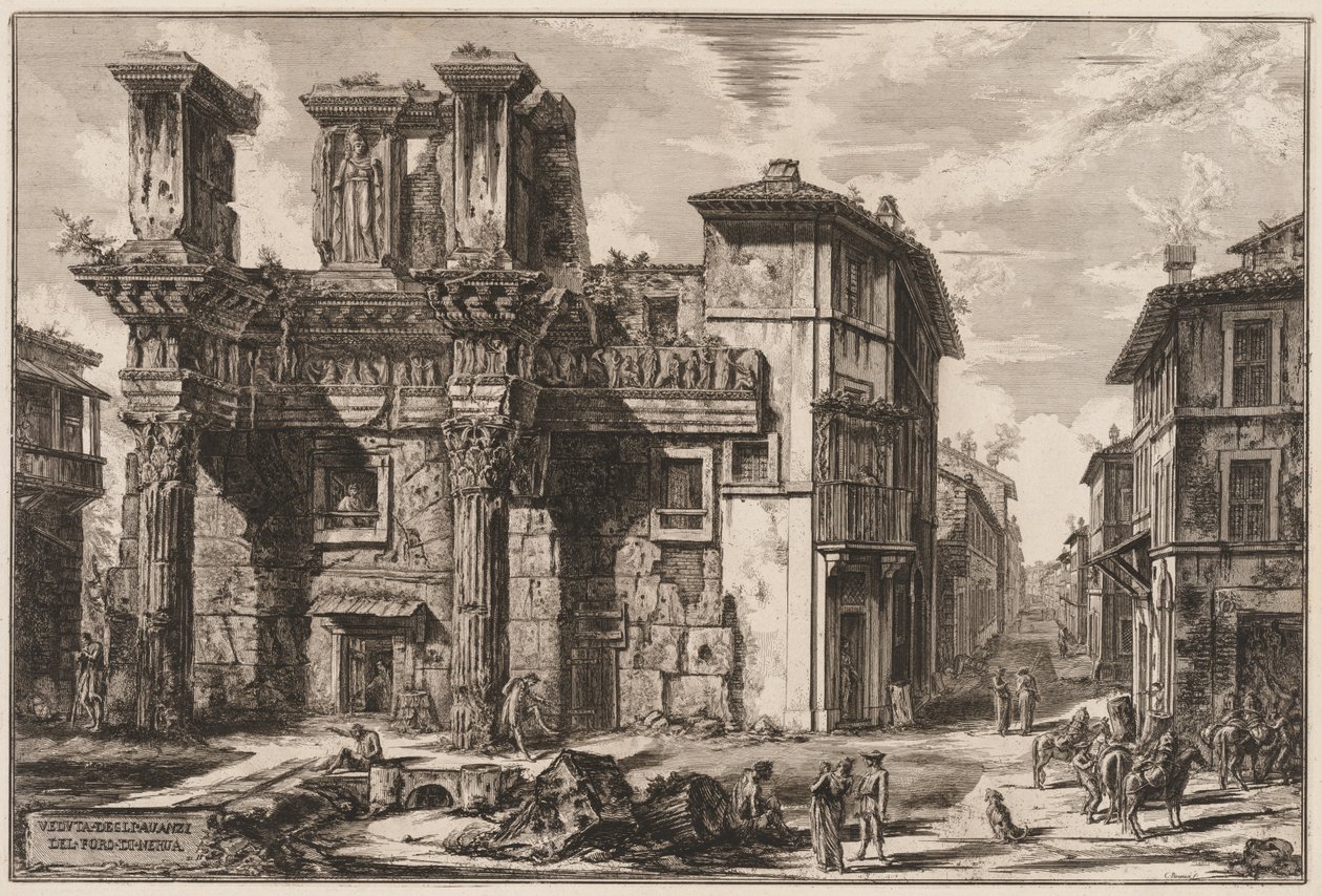 Näkymät Roomaan: Forum of Nerva. tekijältä Giovanni Battista Piranesi