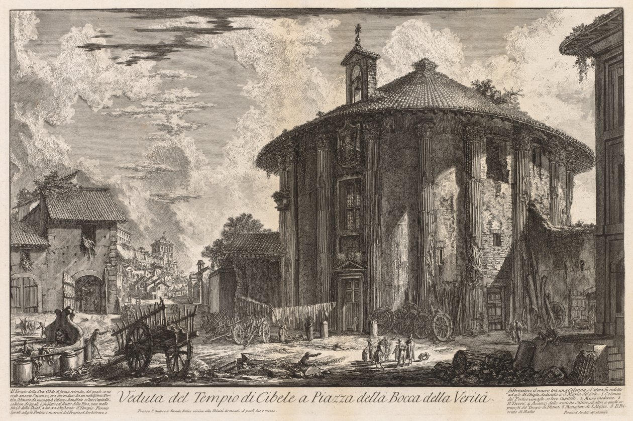 Näkymät Roomaan: Cybelen temppeli, 1758. tekijältä Giovanni Battista Piranesi