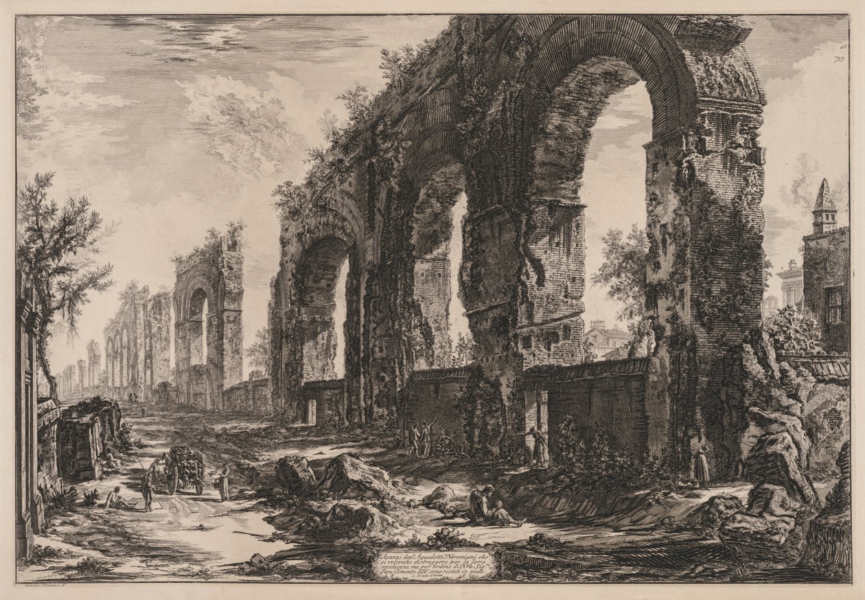 Näkymät Roomaan: Neron akvedukti, 1775. tekijältä Giovanni Battista Piranesi