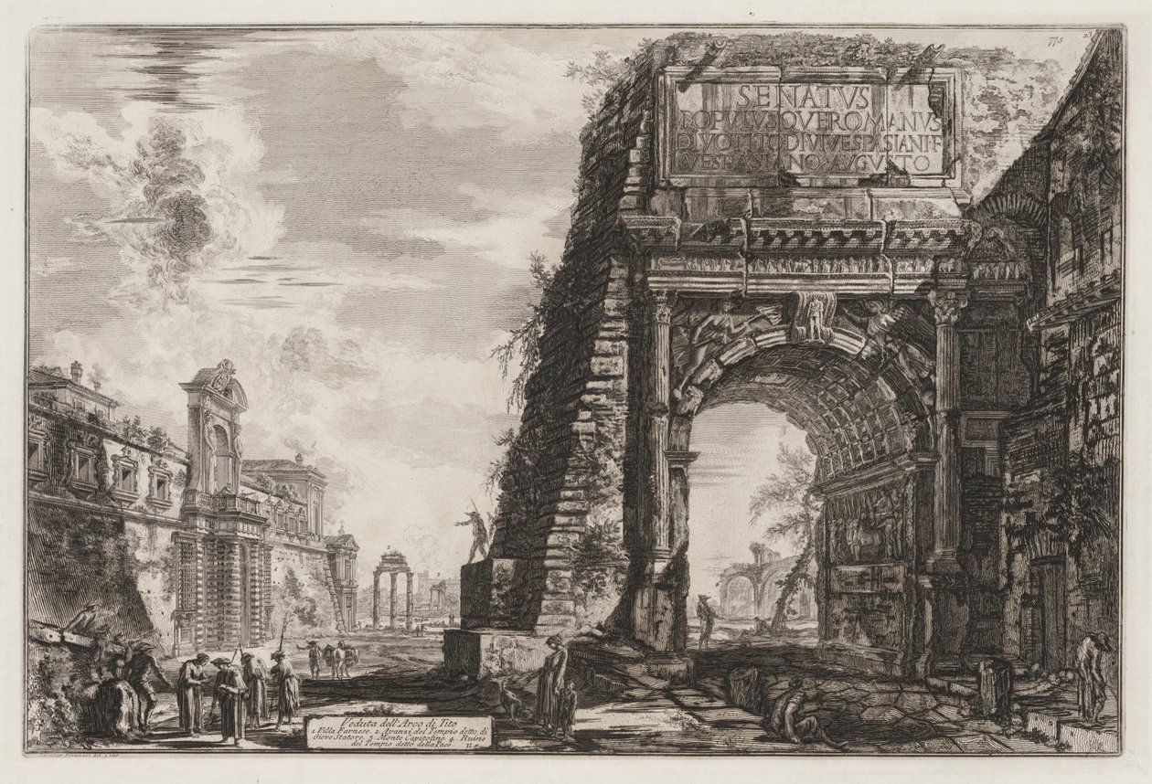 Näkymät Roomaan: Kaari tai Titus, 1776. tekijältä Giovanni Battista Piranesi