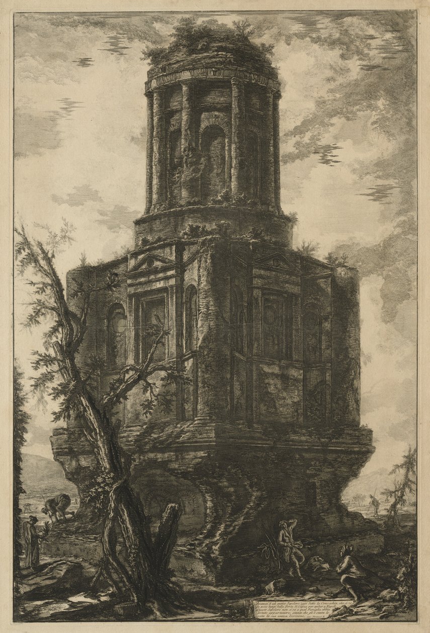 Näkymät Roomaan: Hauta, nimeltään La Connocchia tekijältä Giovanni Battista Piranesi
