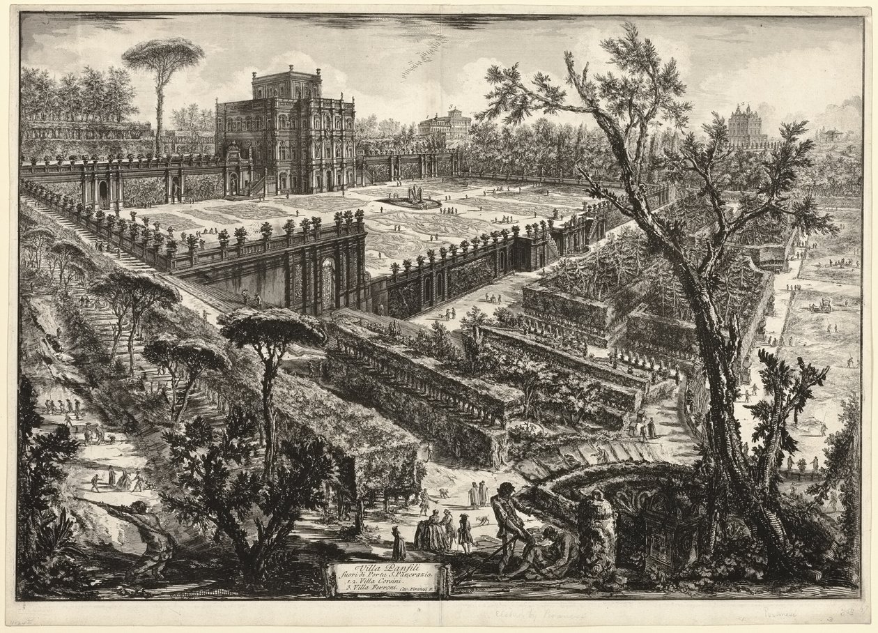 Villa Pamphili Porta S. Pancrazion ulkopuolella, Rooman näkymistä tekijältä Giovanni Battista Piranesi