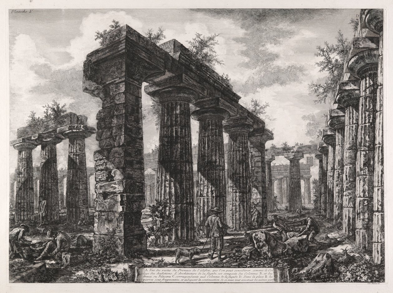 Näkymä Pronaoksen jäännöksistä tekijältä Giovanni Battista Piranesi