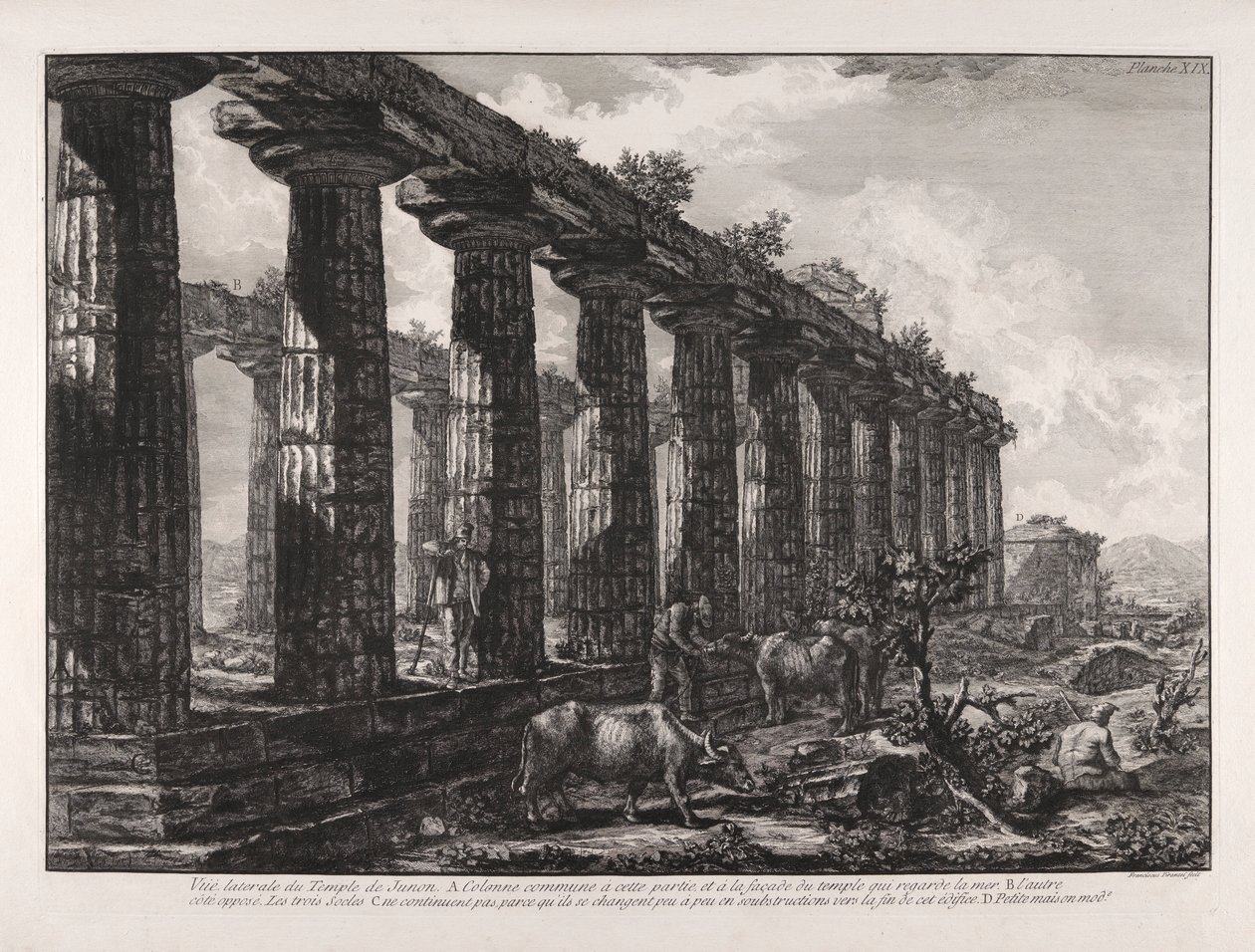 Sivukuva Junon temppelistä tekijältä Giovanni Battista Piranesi