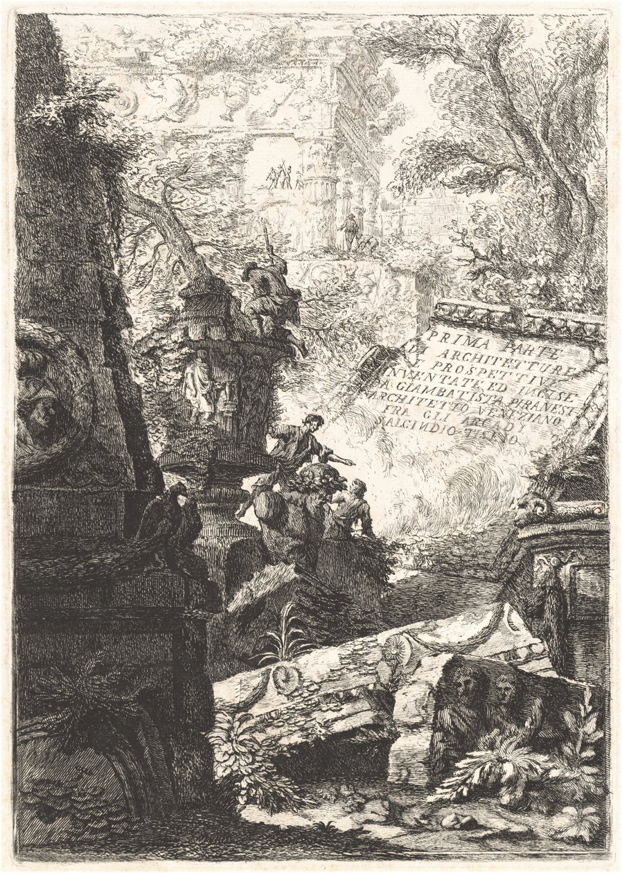 Ensimmäinen osa; Groteskit; Vankilat; Kaikki näkymät ...; Octavian Augustuksen palkinnot tekijältä Giovanni Battista Piranesi and Francesco Piranesi