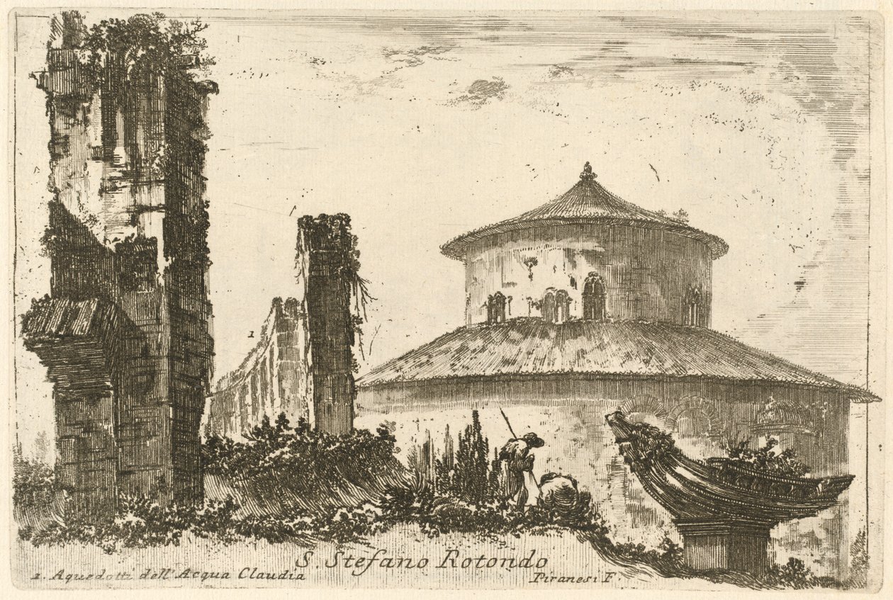 Kuuluisten kirjailijoiden suunnittelemia ja kaivertamia erilaisia ​​näkymiä antiikin ja nykyajan Roomaan tekijältä Giovanni Battista Piranesi and Various Artists